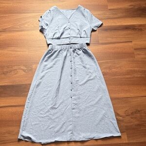 SHEIN Light Gray Midi Dress